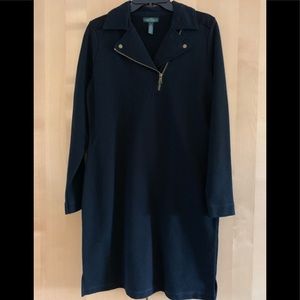 Ralph Lauren Black Dress 100% Cotton Sz Medium